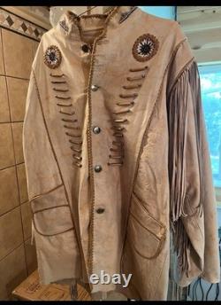 Native American Western Custom Leather Jacket xxl