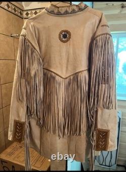 Native American Western Custom Leather Jacket xxl