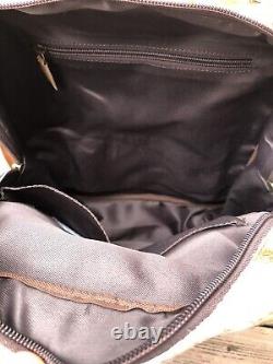 New Western Genuine Cowhide Tooled Leather Backpack Travel School Rodeo Bag