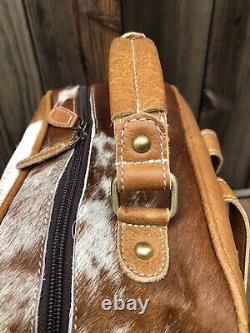 New Western Genuine Cowhide Tooled Leather Backpack Travel School Rodeo Bag