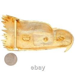 New XL Handmade Sandy Val Eagle Western Cowgirl Biker 1970s NOS Vtg Belt Buckle