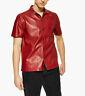 Noora Men's Genuine Lambskin Leather Indian style tomato Red Shirt fit jacket P8