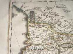 Nova Hispania Mexico 1642 Willem Blaeu Large Antique Engraved Map 17th Century