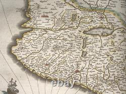 Nova Hispania Mexico 1642 Willem Blaeu Large Antique Engraved Map 17th Century