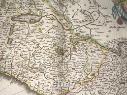 Nova Hispania Mexico 1642 Willem Blaeu Large Antique Engraved Map 17th Century