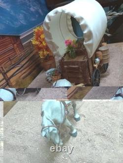 OOAK Handcrafted Covered Wagon Table Lamp Breyer Horse Rustic Cowboys Theme