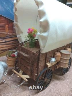 OOAK Handcrafted Covered Wagon Table Lamp Breyer Horse Rustic Cowboys Theme