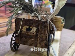OOAK Handcrafted Covered Wagon Table Lamp Breyer Horse Rustic Cowboys Theme