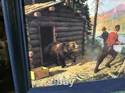 Old Cabin Raider1920's Vintage PrintXPhilip GoodwinMountain Camp Bear Raid