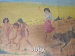 Original Antique Oil On Canvas Painting