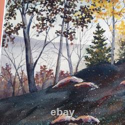 Original Signed Jon Birdsong Watercolor New Mexico Autumn Landscape Framed Art