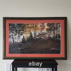 Original Signed Jon Birdsong Watercolor New Mexico Autumn Landscape Framed Art