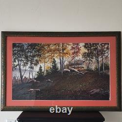 Original Signed Jon Birdsong Watercolor New Mexico Autumn Landscape Framed Art