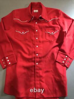Original Vintage clothing, Western Red Metal Button men's shirt L/XL