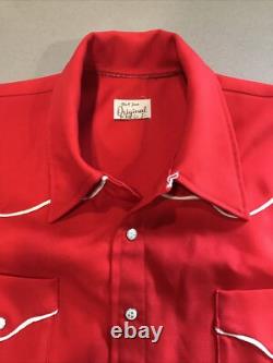 Original Vintage clothing, Western Red Metal Button men's shirt L/XL
