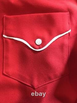 Original Vintage clothing, Western Red Metal Button men's shirt L/XL