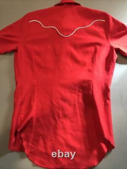 Original Vintage clothing, Western Red Metal Button men's shirt L/XL