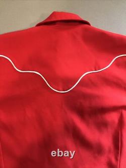 Original Vintage clothing, Western Red Metal Button men's shirt L/XL