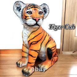 Ornament Tiger Figure Child Tiger Statue Vintage Large Antique Western Retro Ame