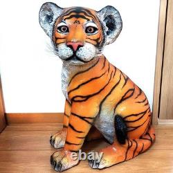 Ornament Tiger Figure Child Tiger Statue Vintage Large Antique Western Retro Ame