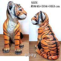 Ornament Tiger Figure Child Tiger Statue Vintage Large Antique Western Retro Ame