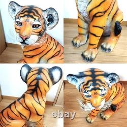 Ornament Tiger Figure Child Tiger Statue Vintage Large Antique Western Retro Ame