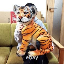Ornament Tiger Figure Child Tiger Statue Vintage Large Antique Western Retro Ame
