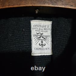 Ortegas Chimayo Coat Vintage USA Made Black Hand Woven Rare Western Jacket