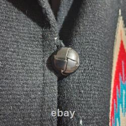 Ortegas Chimayo Coat Vintage USA Made Black Hand Woven Rare Western Jacket