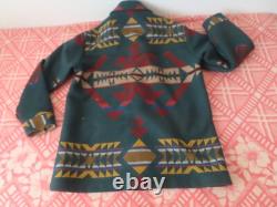 PENDLETON Native Jacket Wool 80s high grade Western Wear L Green Men's Vintage