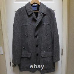 PENDLETON USA Overcoat Car Coat Men 44 Large L Vintage Tweed Virgin Wool Gray