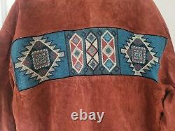 PIONEER WEAR SUEDE LEATHER JACKET Size Large Vintage Western Work Coat Native