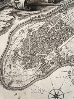 Paris Chasses Du Roy 1737 Large Unusual Antique Map 18th Century