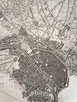 Paris Chasses Du Roy 1737 Large Unusual Antique Map 18th Century