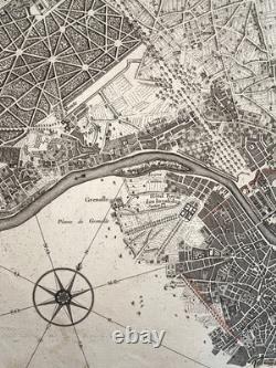 Paris Chasses Du Roy 1737 Large Unusual Antique Map 18th Century