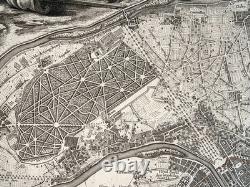 Paris Chasses Du Roy 1737 Large Unusual Antique Map 18th Century