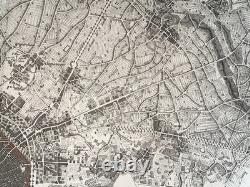 Paris Chasses Du Roy 1737 Large Unusual Antique Map 18th Century