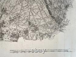 Paris Chasses Du Roy 1737 Large Unusual Antique Map 18th Century Paris Chasses Du Roy 1737 Large Unusual Antique Map 18th Century