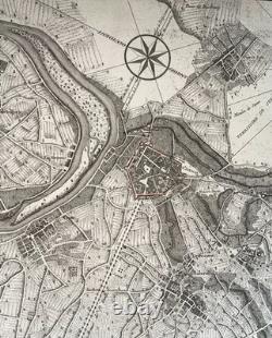 Paris Chasses Du Roy 1737 Large Unusual Antique Map 18th Century Paris Chasses Du Roy 1737 Large Unusual Antique Map 18th Century
