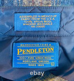 Pendleton Mens Western Blue Shadow Plaid Shirt, L