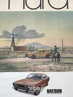 Peter Hurd Datsun Advertising Lithograph Poster 1972 Vintage Western Landscape