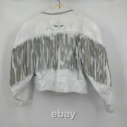 Phoenix Womens Vintage Leather Fringe Jacket Size L Western Rodeo Glam Cowgirl Phoenix Womens Vintage Leather Fringe Jacket Size L Western Rodeo Glam Cowgirl