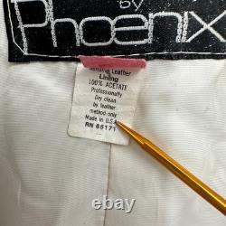 Phoenix Womens Vintage Leather Fringe Jacket Size L Western Rodeo Glam Cowgirl