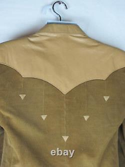 Pioneer Wear Western Jacket Coat Mens Genuine Leather Corduroy 40 Large Vintage