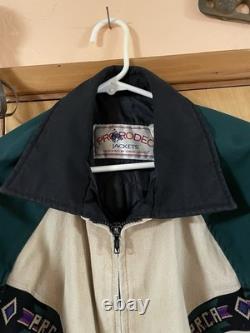 Pro Rodeo PRCA L Jacket USA Navajo Aztec Western Cowboy Bronc David James Bomber
