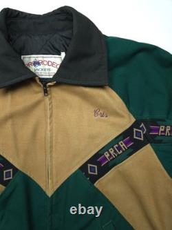 Pro Rodeo PRCA L Navajo Aztec Western Cowboy Bronc David James Bomber Jacket USA