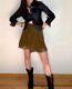 RARE 1960's Pioneer Wear Western Suede Fringe Wrap Skirt M/L 6/8/10 USA