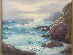 RARE Antique Early California Plein Air Seascape Oil Painting, SOWERSBY'30s