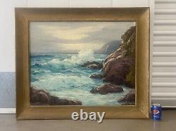 RARE Antique Early California Plein Air Seascape Oil Painting, SOWERSBY'30s