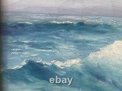 RARE Antique Early California Plein Air Seascape Oil Painting, SOWERSBY'30s